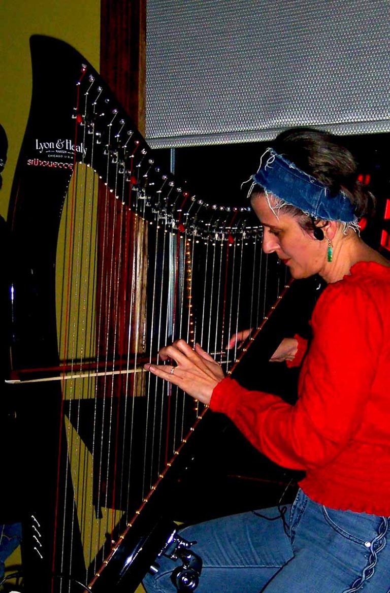 Red Reyne harp player